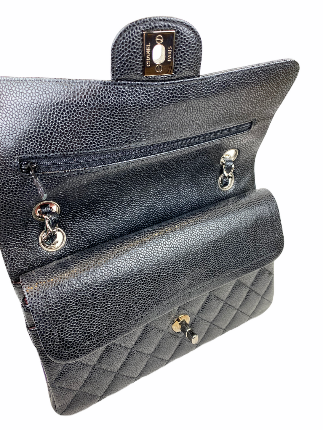 Chanel Small Black Caviar Leather Double Flap - Siopaella Designer Exchange