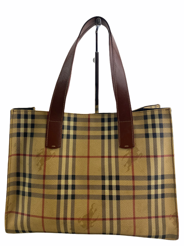 Burberry Nova Checked Canvas and Leather Tote