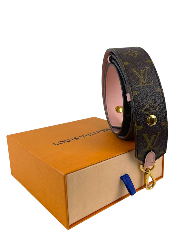 Louis Vuitton Monogram Canvas & Pink Leather Crossbody Strap
