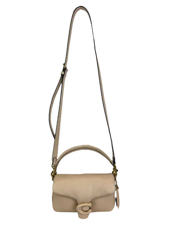 Coach Quilted Cream Leather "Tabby 18 Pillow" Crossbody