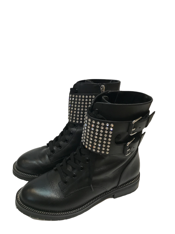 Kurt Geiger Black Diamonte Boots - UK 5