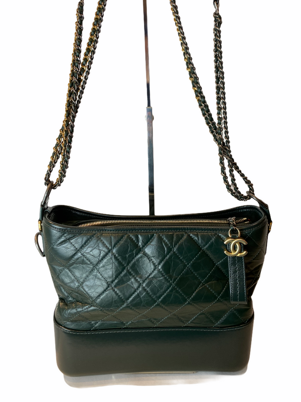 Chanel Dark Green Glazed Leather Medium “Gabrielle” - As Seen on Instagram