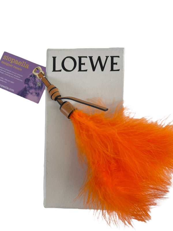 Loewe Orange Feather Bag Charm