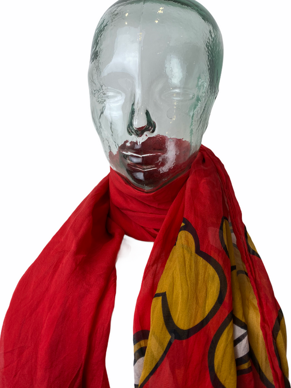 Moschino Red 100% Silk Scarf- As seen on Instagram 10/02/21