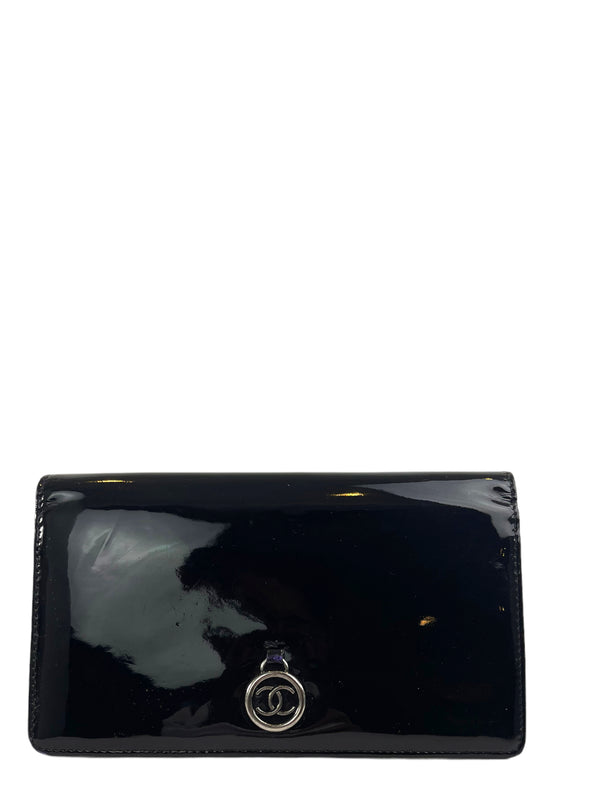 Chanel Aubergine Patent Leather Bifold Wallet