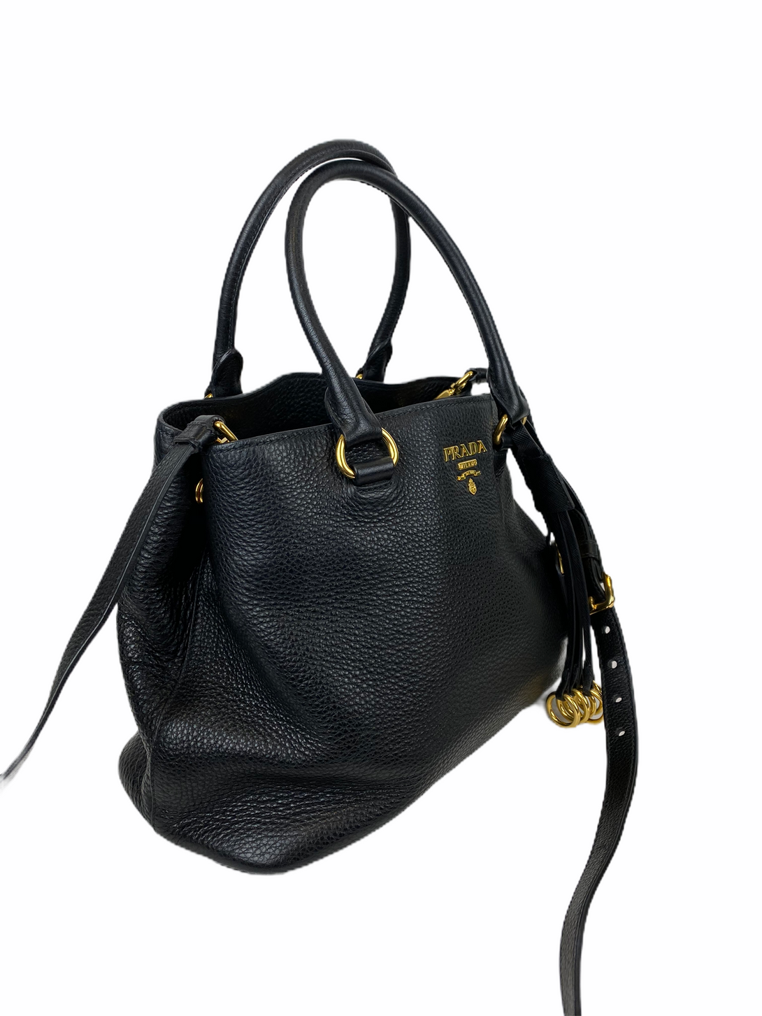 Prada Pebbled Black Leather Shoulder Bag - As Seen on Instagram 30/08/2020 - Siopaella Designer Exchange