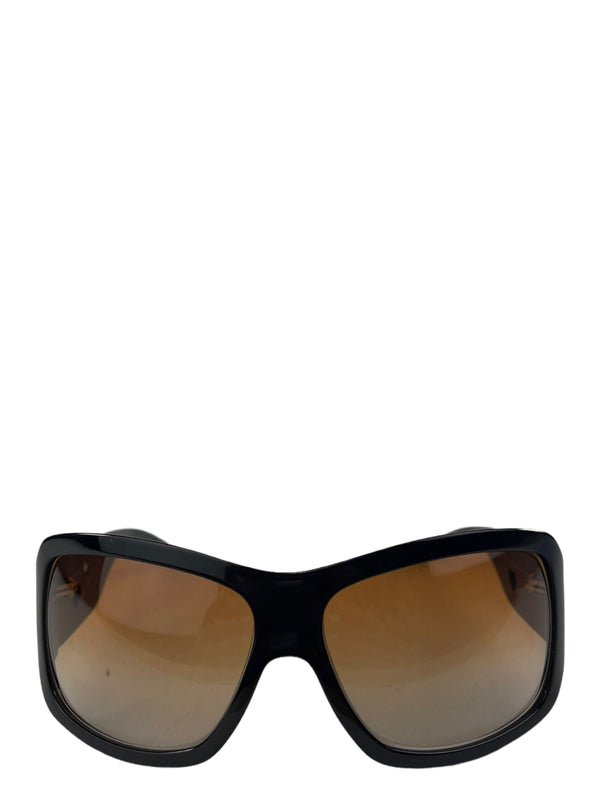 Christian Dior Brown/Burgundy Oversized Logo Sunglasses