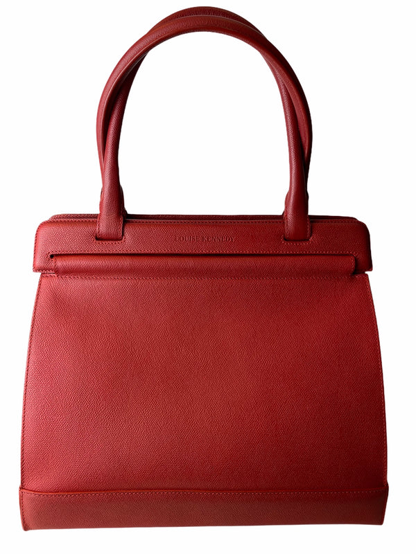 Louise Kennedy "The Kennedy 32" Red Calfskin Tote