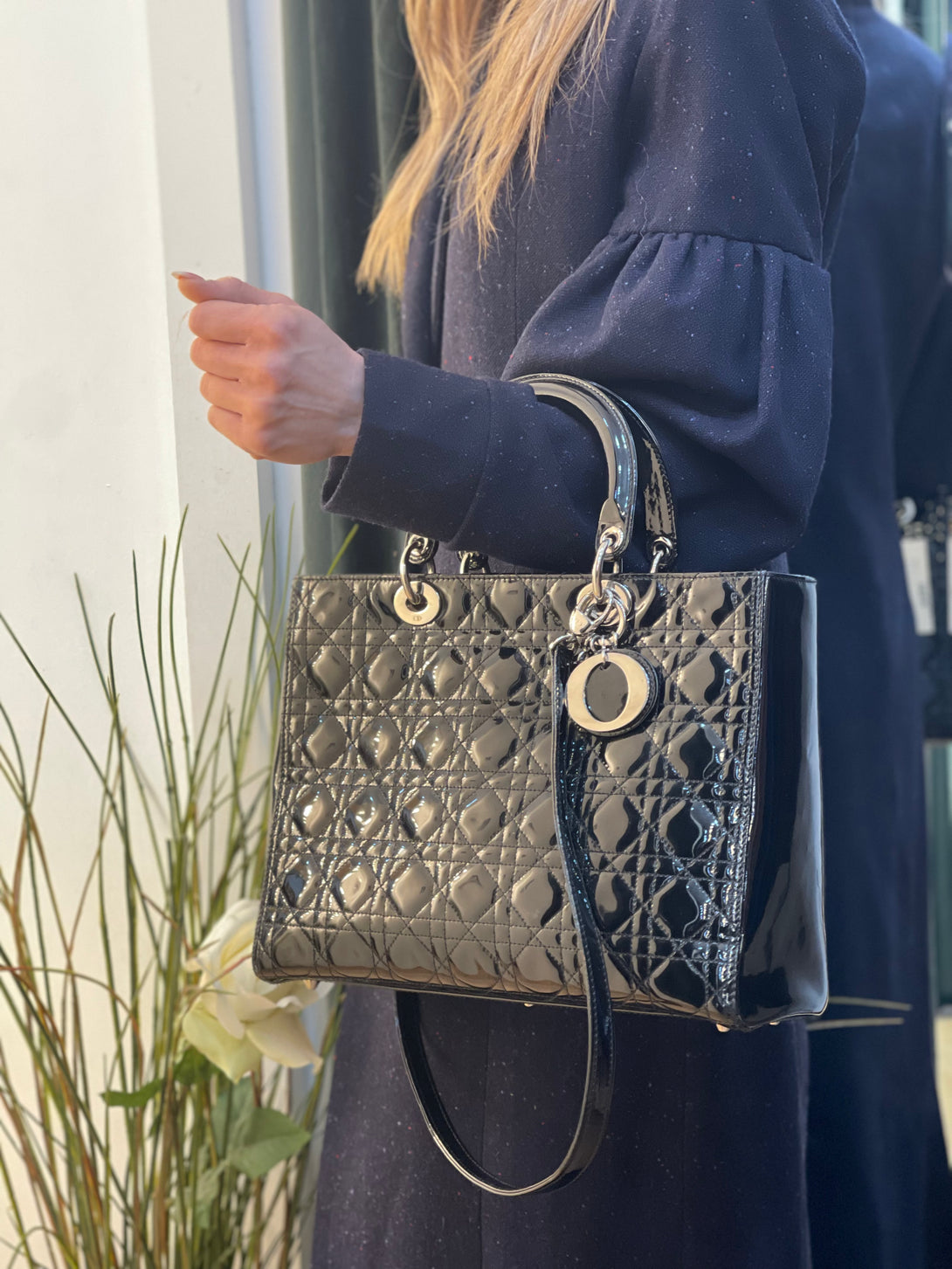 Lady Dior Black Patent Leather Dior Black Patent Mini Lady Dior