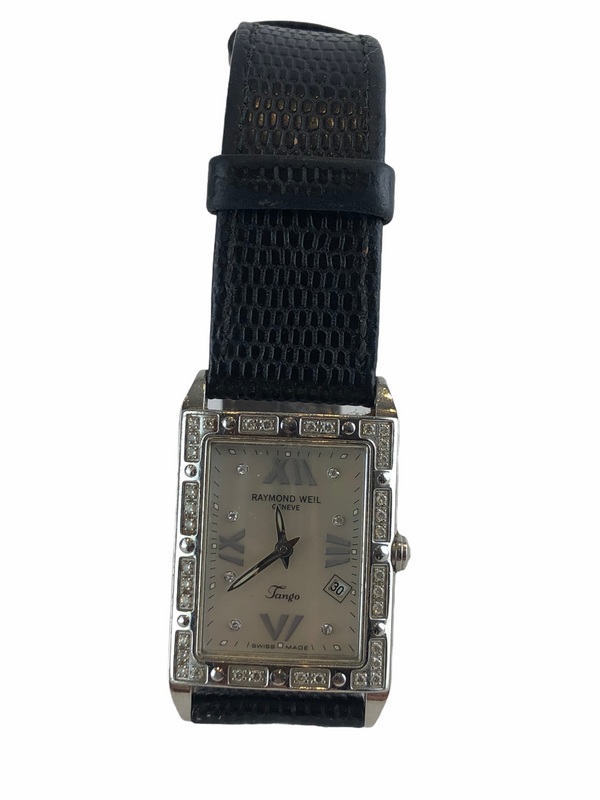 Raymond Weil "Tango" Silvertone Watch with Diamond Inset - As seen on Instagram