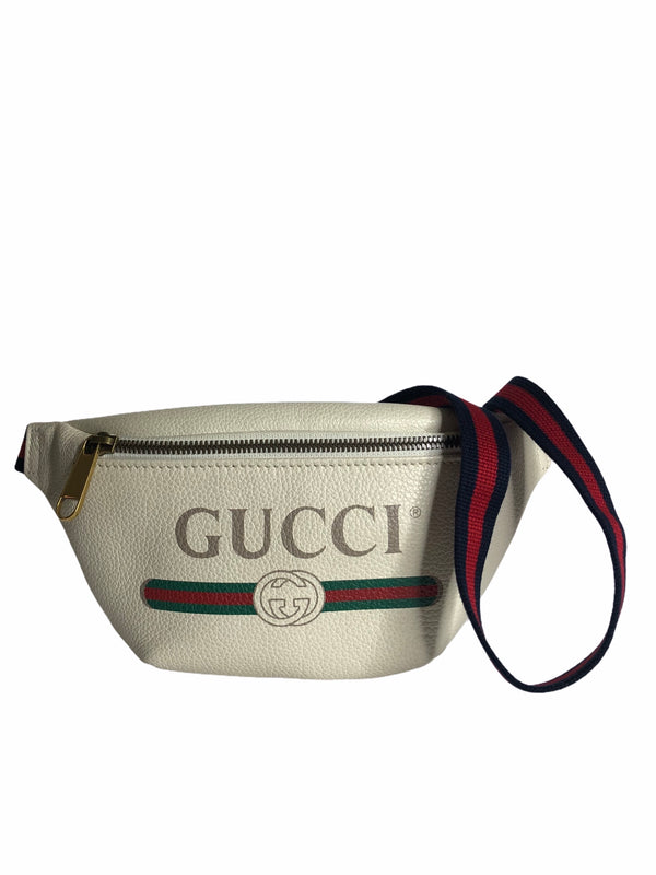 Gucci White Leather Bumbag