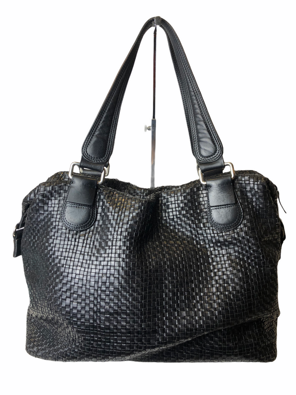 Pauric Sweeney Black Woven Leather Tote / Luggage - As Seen on Instagram