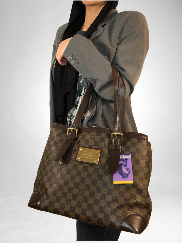 Louis Vuitton Hampstead Damier Ebene Canvas Handbag