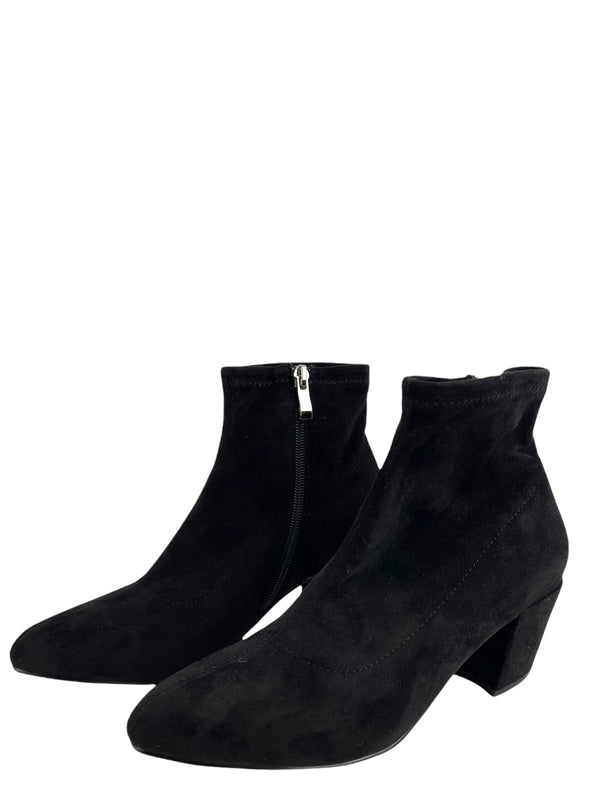 Lisa Key Black Suede Heeled Ankle Boots - UK 4