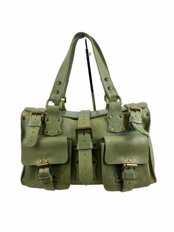 Mulberry Green Leather "Roxanne" Satchel