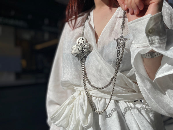 Chanel Silvertone "Paris Texas" Collection Necklace