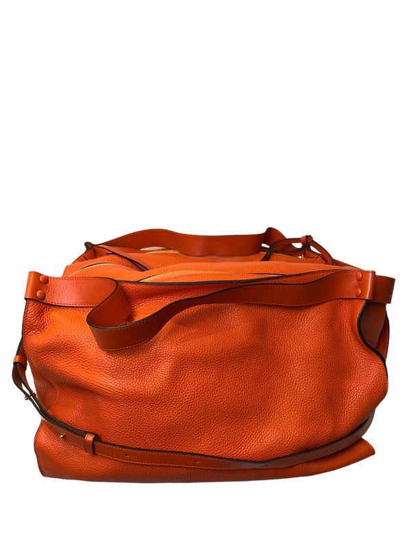 Loewe Tangarine Leather "Bolso Cushion Cube" Luggage