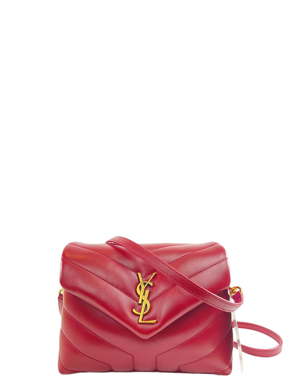 Saint Laurent Red Quilted Y Leather ‘Toy LouLou’ Crossbody