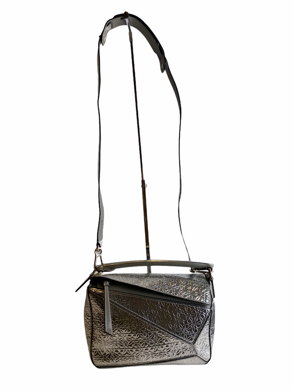 Loewe Silver Embossed Monogram Leather Small "Puzzle Bag" - As Seen on Instagram 21/03/21