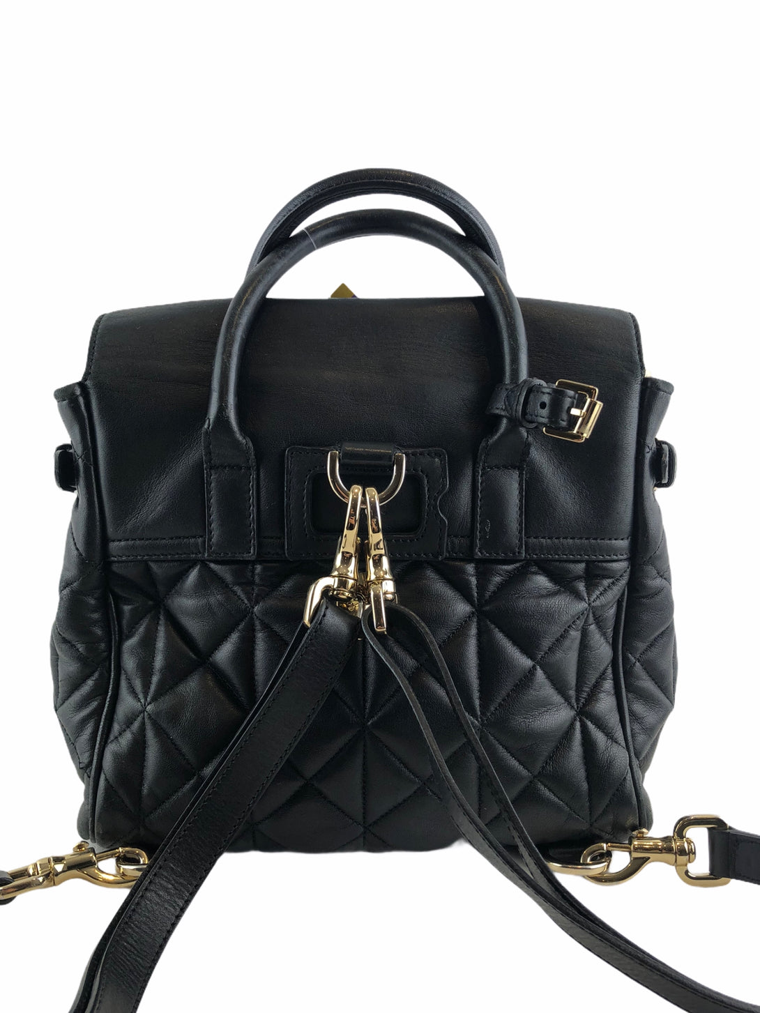 Mulberry Black Quilted Leather “Cara Delevingne” Backpack – Siopaella Designer Exchange