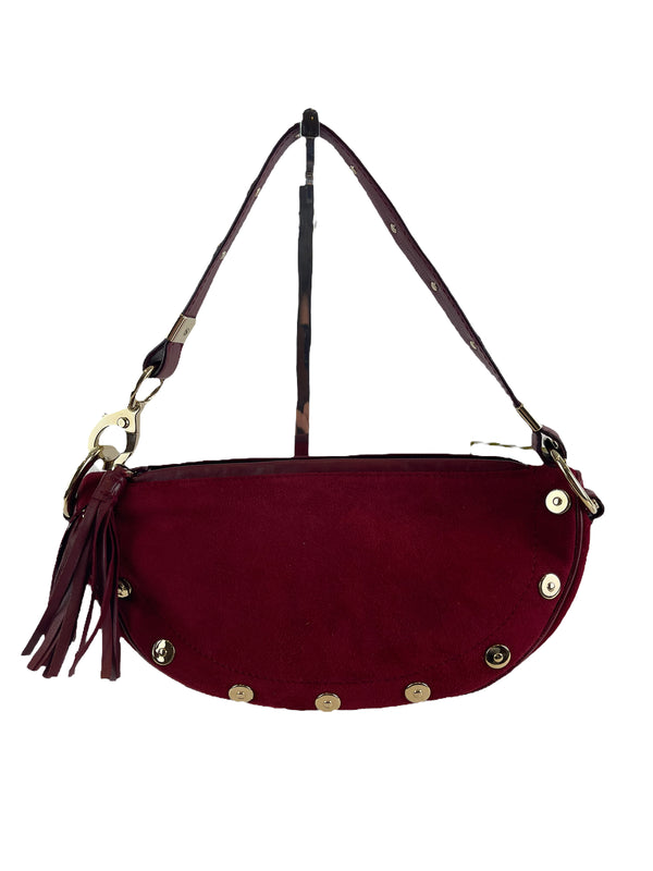 Sergio Rossi Red Velvet Handbag