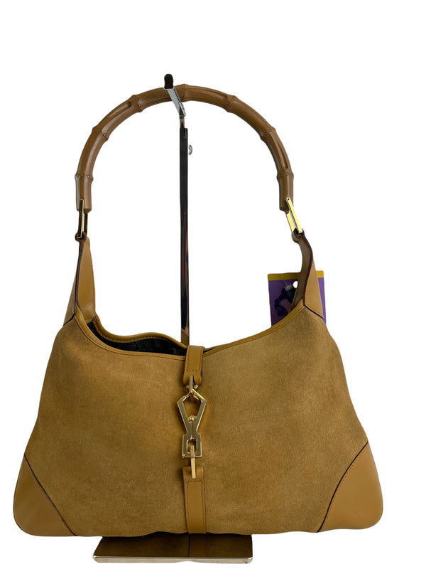 Gucci Tan Leather & Suede "Jackie" Shoulder Bag