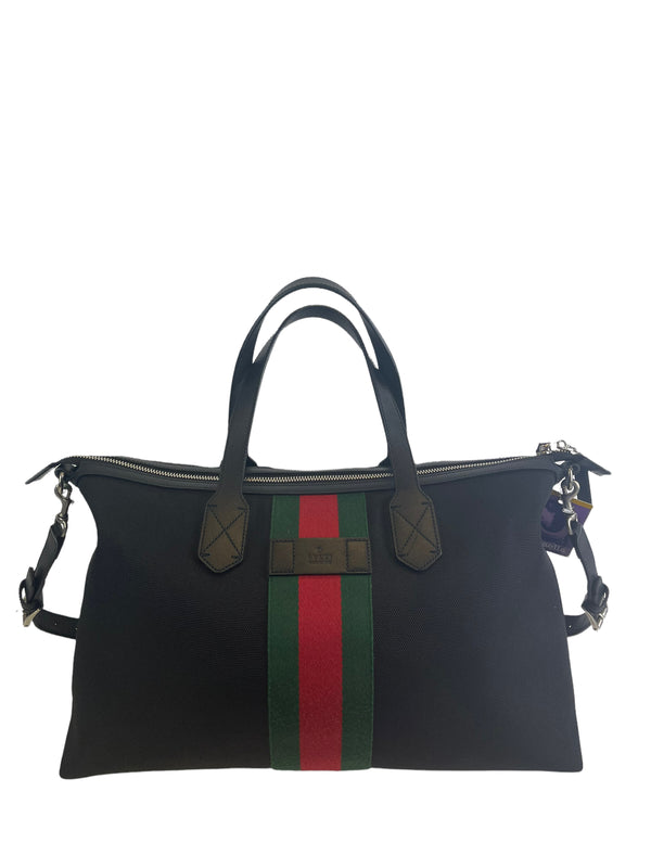 Gucci Black Canvas ‘Web Duffle Techno’ Travel Bag