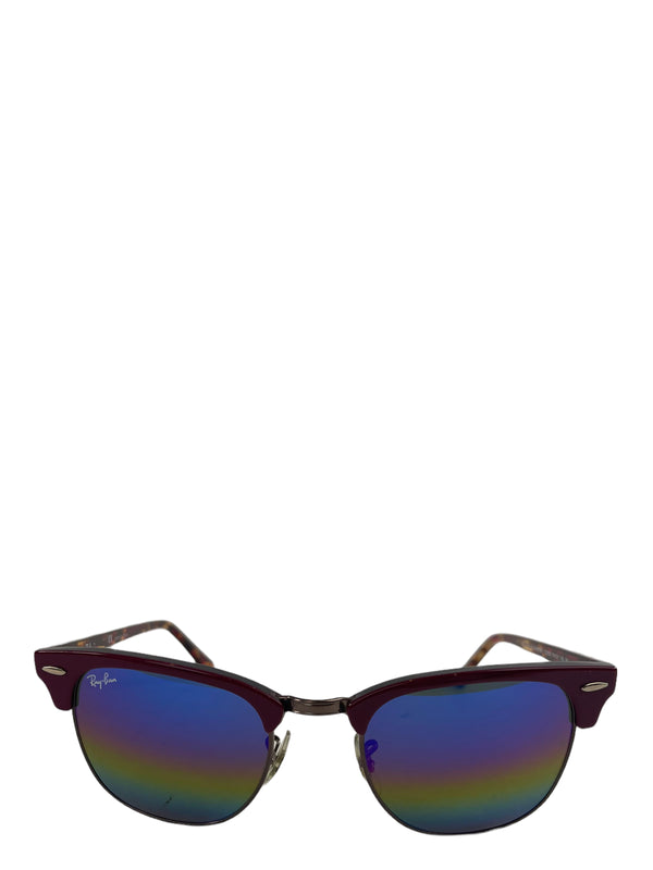 Raybans Red Irridescent Clubmaster Sunglasses
