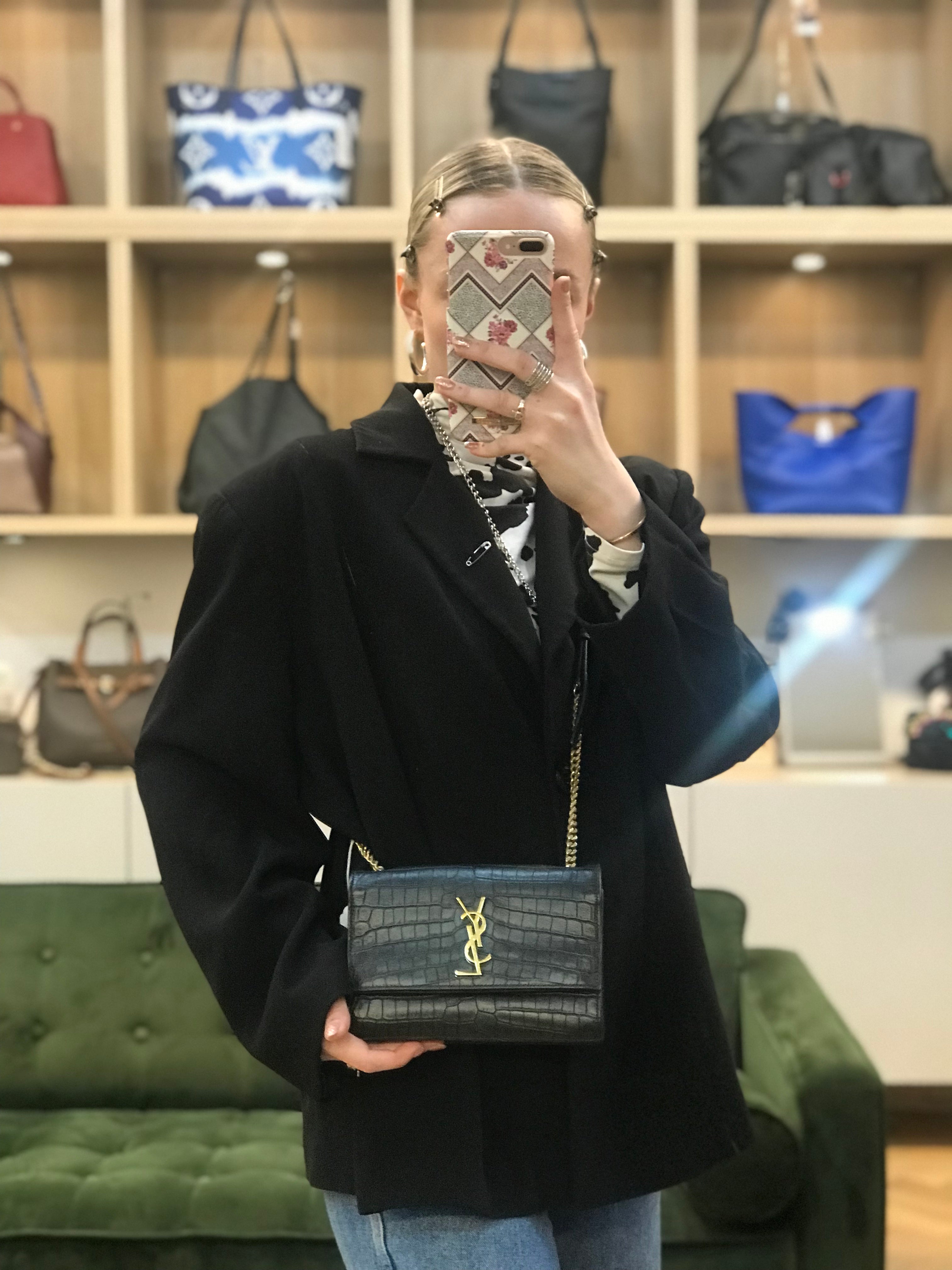 YSL刺繍入りコンフォーターカバー3点セット Crocodile Leather Saint Laurent Croc Sunset Bag SAINT LAURENT