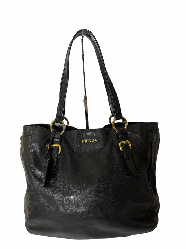 Prada black Leather Tote / Shoulder Bag - As seen on Instagram 25/04/2021