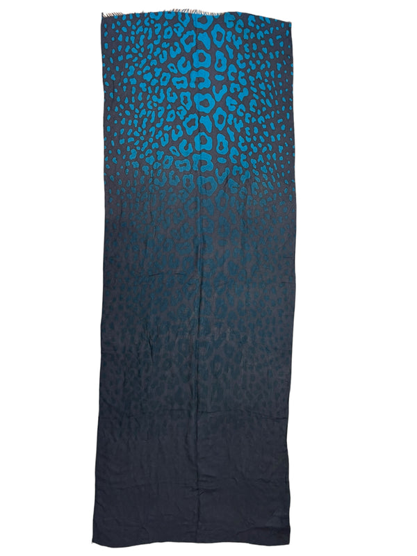 Gucci Black and Turquoise Monogram Modal Scarf