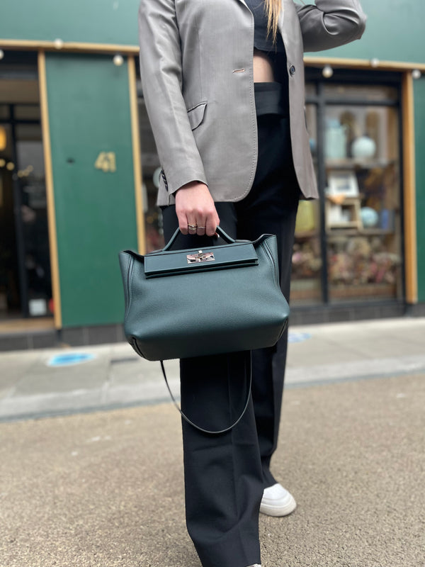 Hermes Teal 24/24 (Size 29) Epsom Leather Tote