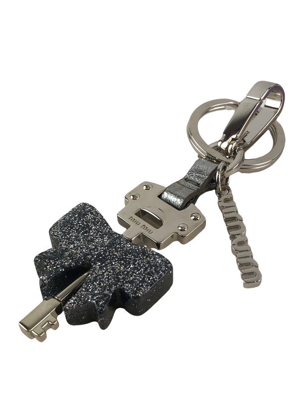 MiuMiu Key / Bow Silver Keychain
