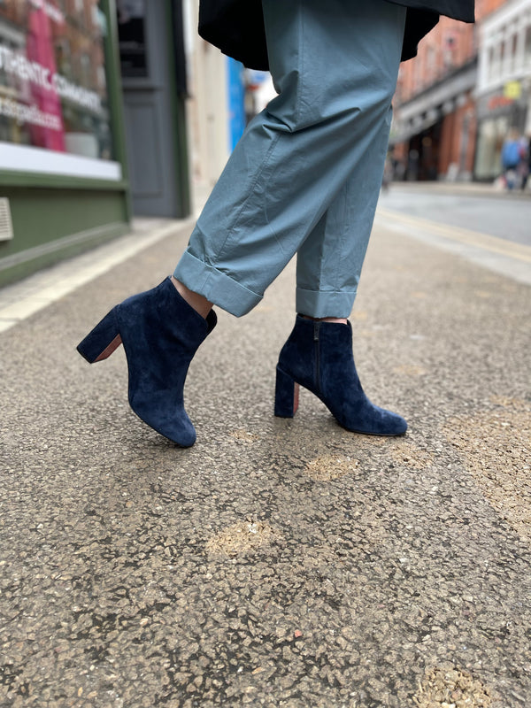 Christian Louboutin Midnight Blue Suede Ankle Boots - UK 37