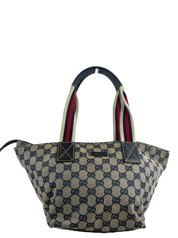 Gucci Navy Monogram Canvas Handbag
