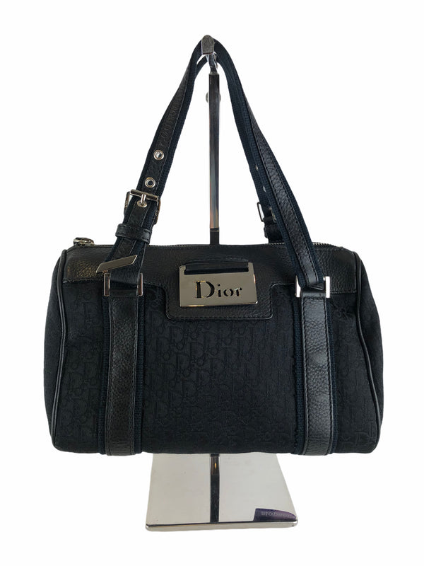 Christian Dior Black Leather & Canvas Mini Tote