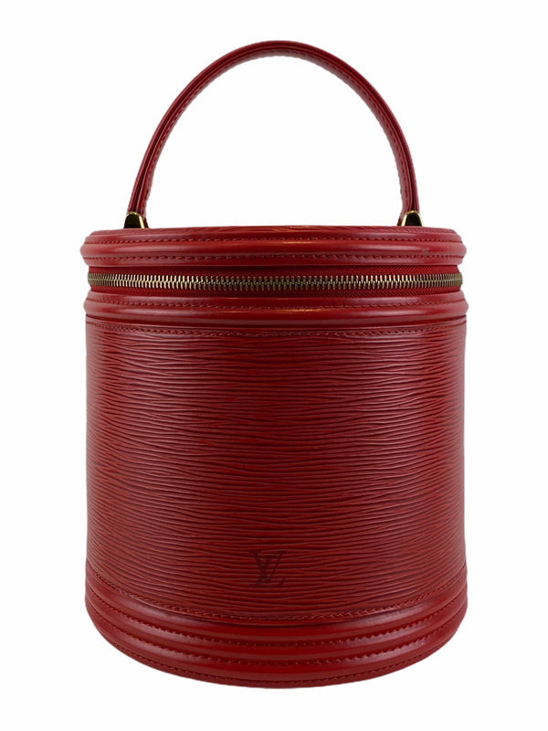 Louis Vuitton Red Epi Leather Bucket Bag / Vanity Case