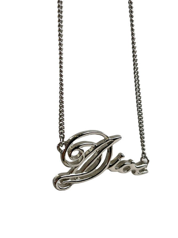 Christian Dior Silvertone Logo Necklace