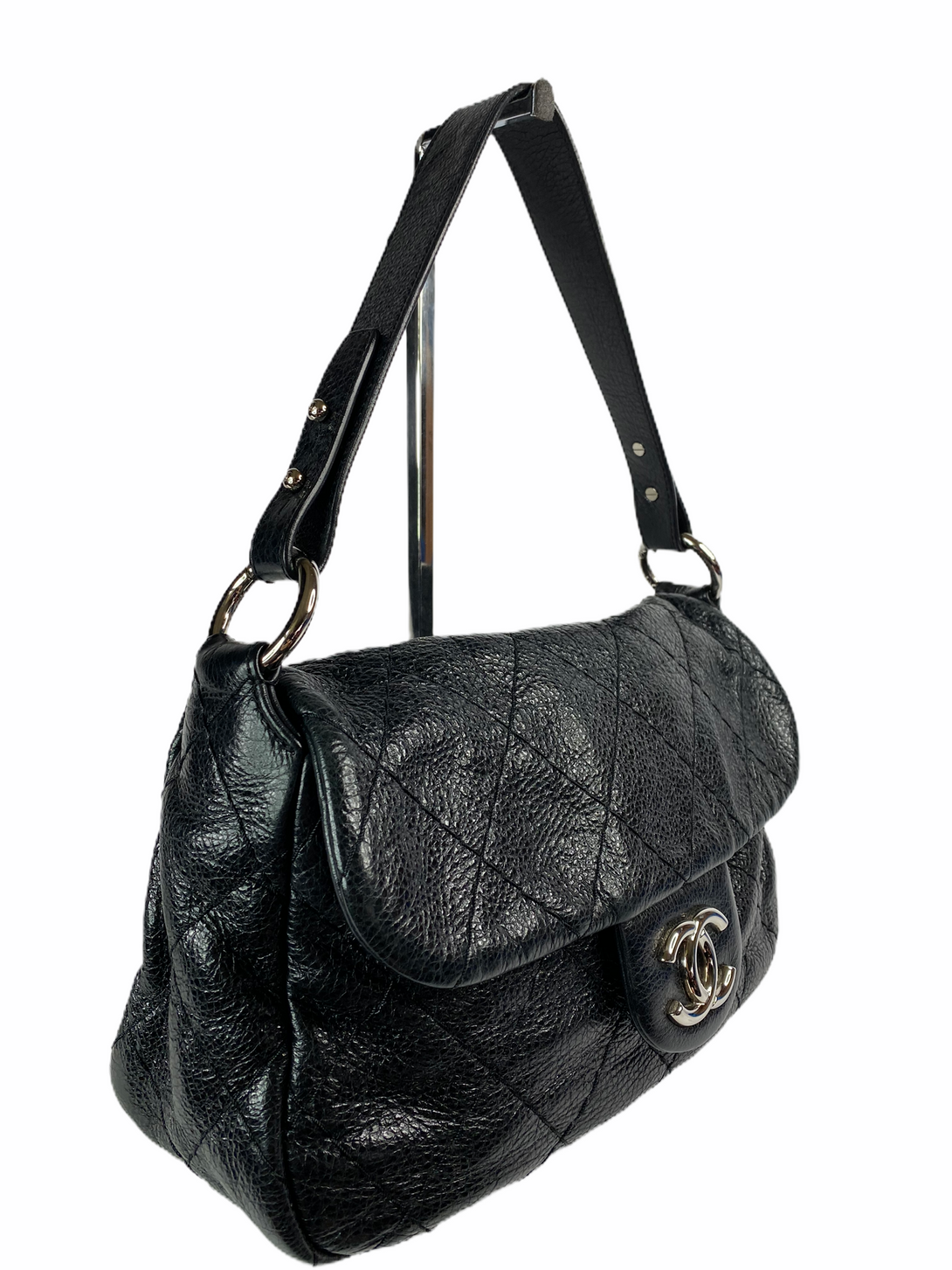 Chanel Black Caviar Leather Shoulder Bag - Siopaella Designer Exchange
