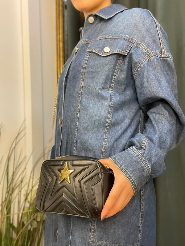 Stella McCartney Black Faux Leather Star Handbag