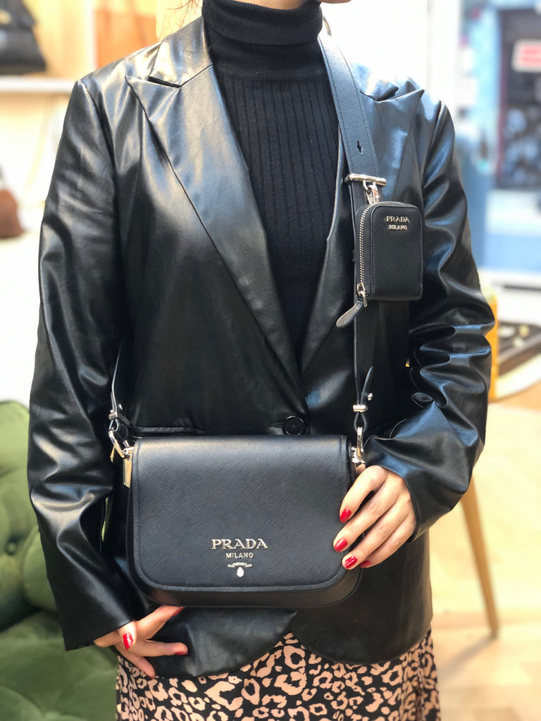 Prada Black Leather Crossbody – Siopaella Designer Exchange