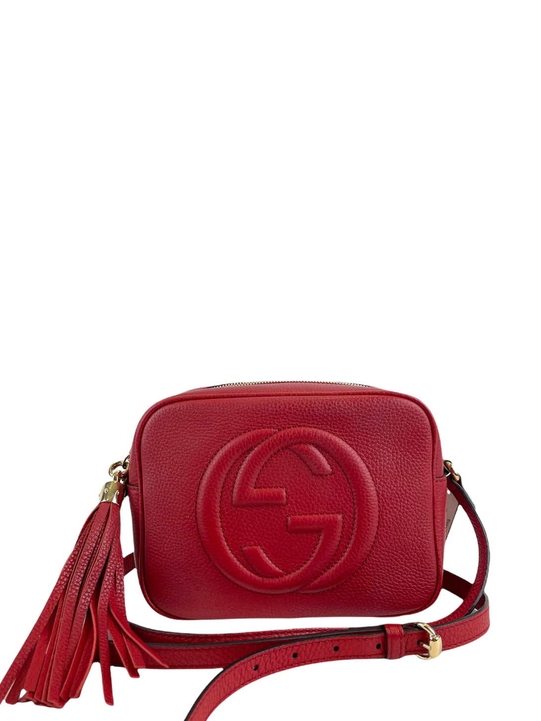 Gucci Red Leather 'Soho Disco' Crossbody Bag – Siopaella Designer