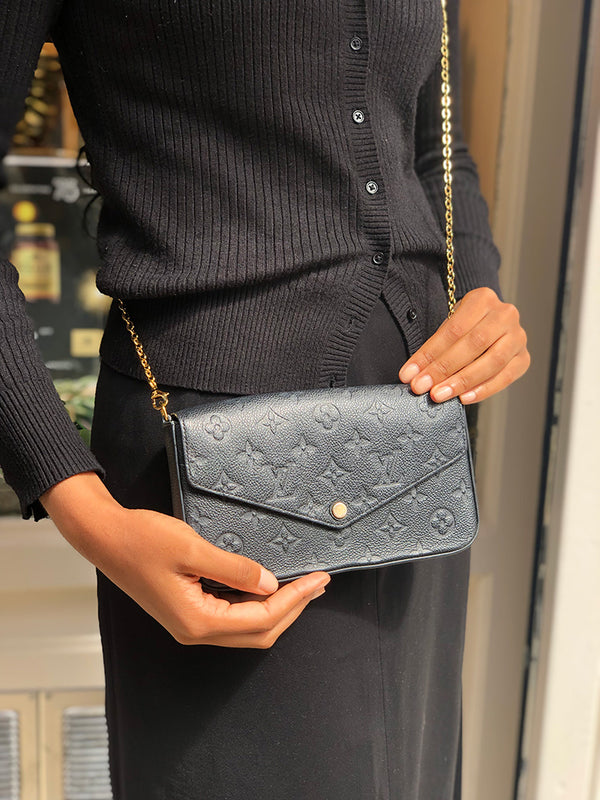 Louis Vuitton Black Empreinte Leather “Felicie" Crossbody